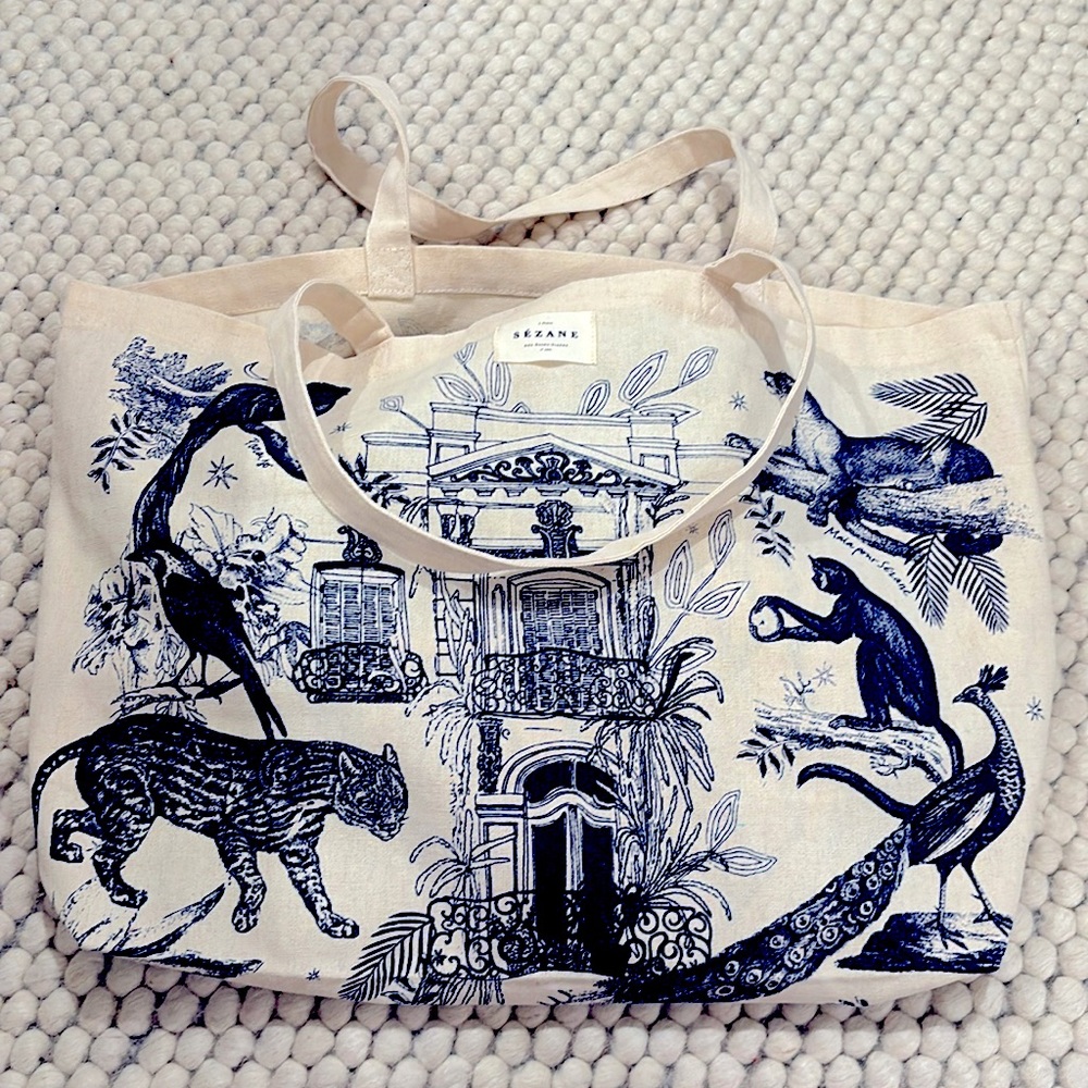 NWOT Sezane Jungle Print Tote Bag